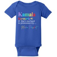 Madam President Kamala Harris Colorful Definition Baby Bodysuit