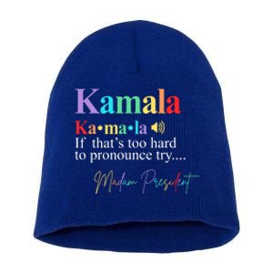 Madam President Kamala Harris Colorful Definition Short Acrylic Beanie