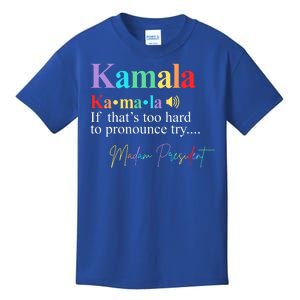 Madam President Kamala Harris Colorful Definition Kids T-Shirt