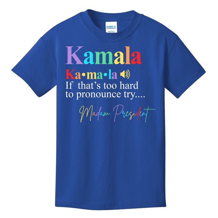 Madam President Kamala Harris Colorful Definition Kids T-Shirt