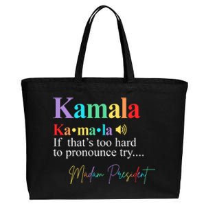 Madam President Kamala Harris Colorful Definition Cotton Canvas Jumbo Tote