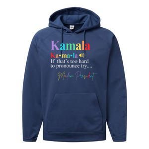 Madam President Kamala Harris Colorful Definition Performance Fleece Hoodie