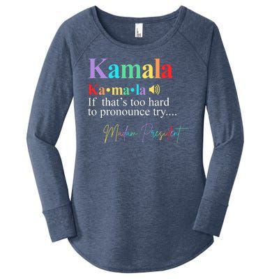 Madam President Kamala Harris Colorful Definition Women's Perfect Tri Tunic Long Sleeve Shirt