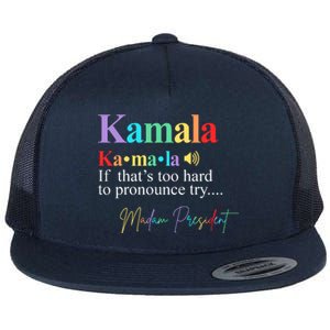 Madam President Kamala Harris Colorful Definition Flat Bill Trucker Hat