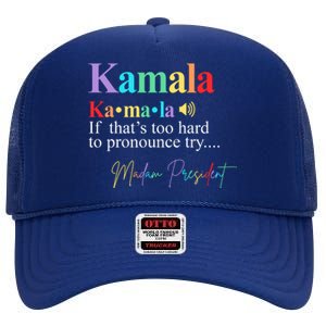 Madam President Kamala Harris Colorful Definition High Crown Mesh Back Trucker Hat