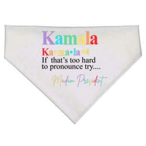 Madam President Kamala Harris Colorful Definition USA-Made Doggie Bandana