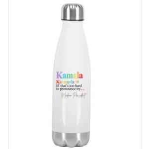 Madam President Kamala Harris Colorful Definition Stainless Steel Insulated Water Bottle