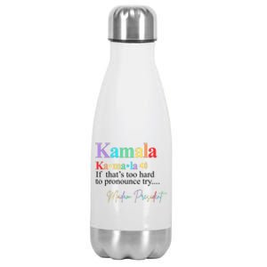 Madam President Kamala Harris Colorful Definition Stainless Steel Insulated Water Bottle