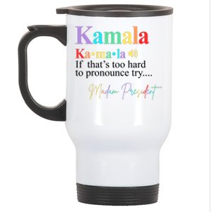 Madam President Kamala Harris Colorful Definition Stainless Steel Travel Mug