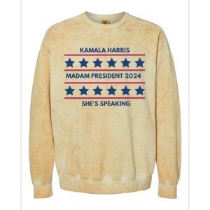 Madam President Kamala Harris 2024 Colorblast Crewneck Sweatshirt