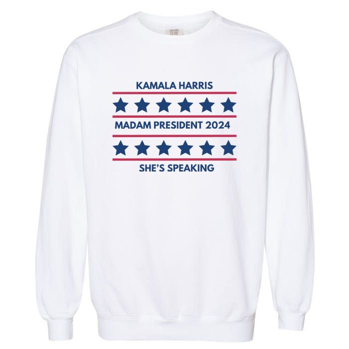 Madam President Kamala Harris 2024 Garment-Dyed Sweatshirt