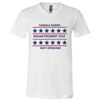 Madam President Kamala Harris 2024 V-Neck T-Shirt