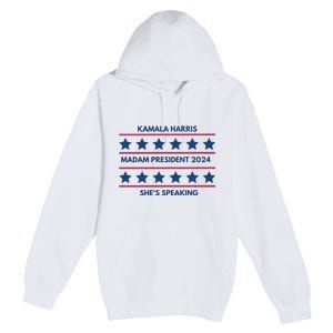 Madam President Kamala Harris 2024 Premium Pullover Hoodie