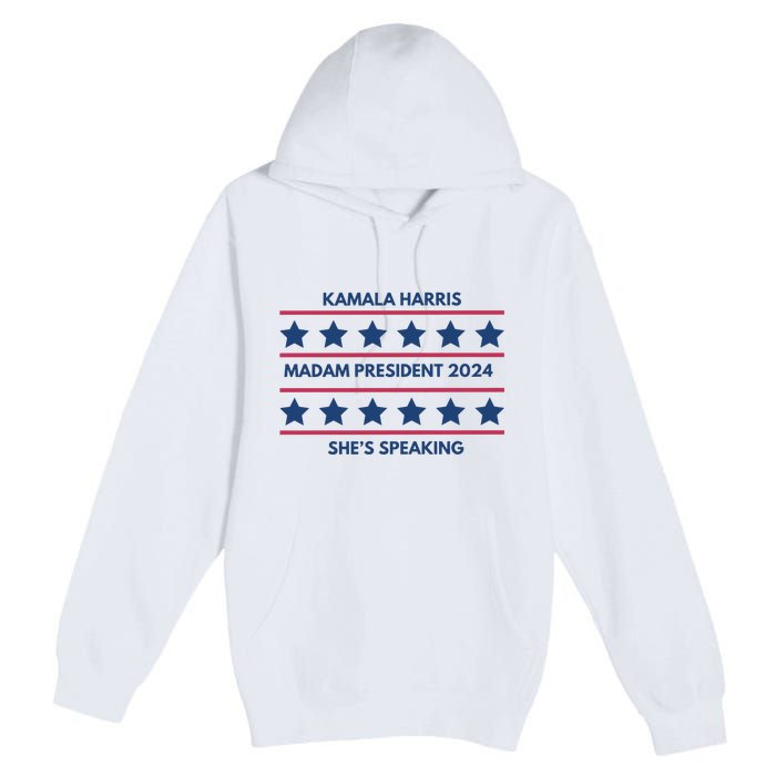 Madam President Kamala Harris 2024 Premium Pullover Hoodie