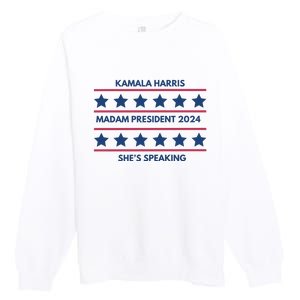 Madam President Kamala Harris 2024 Premium Crewneck Sweatshirt