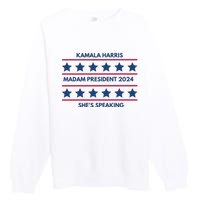 Madam President Kamala Harris 2024 Premium Crewneck Sweatshirt