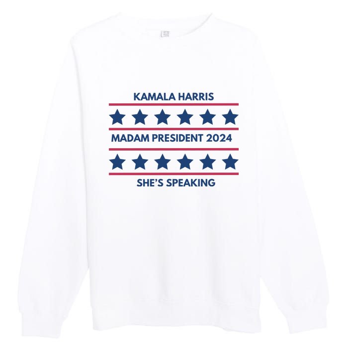 Madam President Kamala Harris 2024 Premium Crewneck Sweatshirt