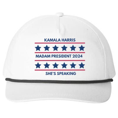 Madam President Kamala Harris 2024 Snapback Five-Panel Rope Hat