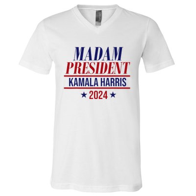 Madam President Kamala Harris 2024 Election Campaign V-Neck T-Shirt