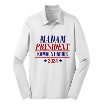 Madam President Kamala Harris 2024 Election Campaign Silk Touch Performance Long Sleeve Polo