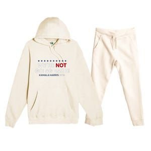 Madam President Kamala Harris WeRe Not Going Back 2024 Premium Hooded Sweatsuit Set