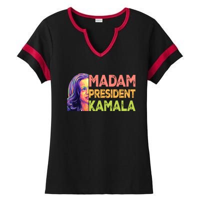 Madam President Kamala Graphic Ladies Halftime Notch Neck Tee