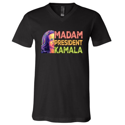 Madam President Kamala Graphic V-Neck T-Shirt