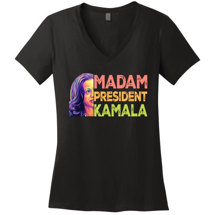 Madam President Kamala Graphic Women's V-Neck T-Shirt