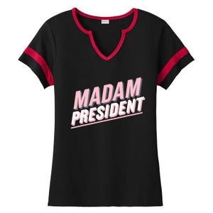 Madam President Kamala Harris 2024 Political Ladies Halftime Notch Neck Tee