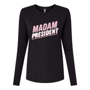 Madam President Kamala Harris 2024 Political Womens Cotton Relaxed Long Sleeve T-Shirt