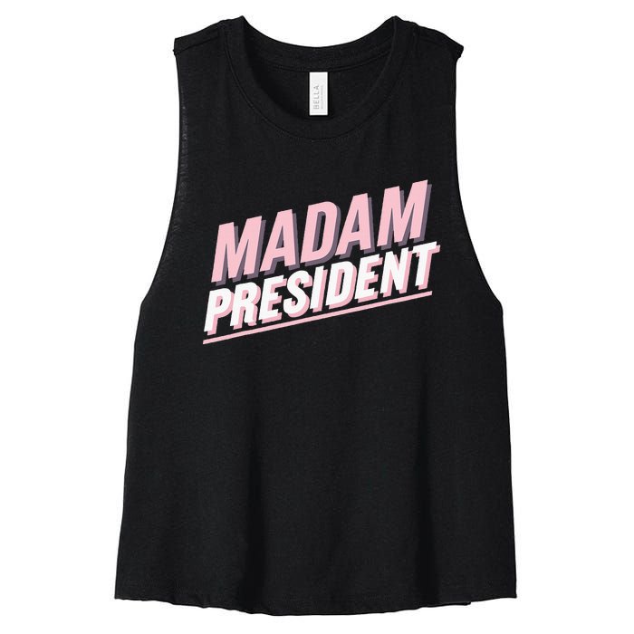 Madam President Kamala Harris 2024 Political Women's Racerback Cropped Tank