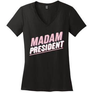 Madam President Kamala Harris 2024 Political Women's V-Neck T-Shirt