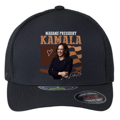 Madame President Kamala Illustration Flexfit Unipanel Trucker Cap