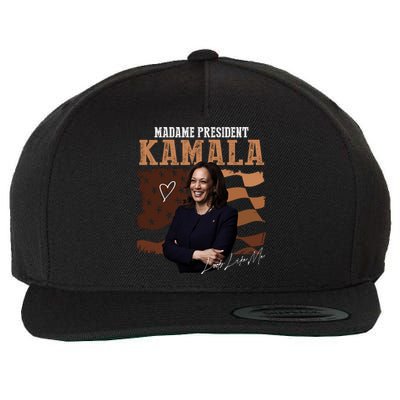 Madame President Kamala Illustration Wool Snapback Cap