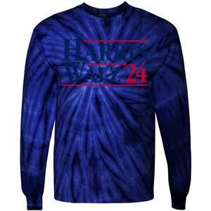 Madam President Kamala Harris Tim Walz Vp Brat Cat Ladies 2024 Tie-Dye Long Sleeve Shirt