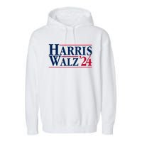 Madam President Kamala Harris Tim Walz Vp Brat Cat Ladies 2024 Garment-Dyed Fleece Hoodie