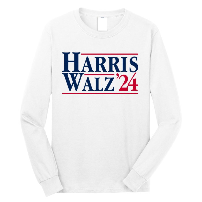 Madam President Kamala Harris Tim Walz Vp Brat Cat Ladies 2024 Long Sleeve Shirt