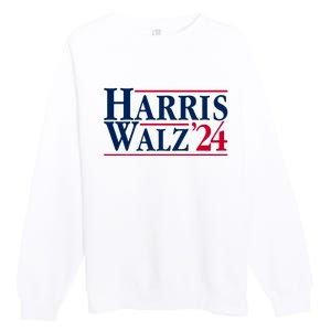 Madam President Kamala Harris Tim Walz Vp Brat Cat Ladies 2024 Premium Crewneck Sweatshirt