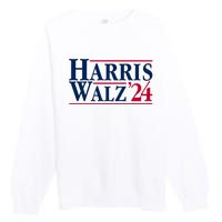 Madam President Kamala Harris Tim Walz Vp Brat Cat Ladies 2024 Premium Crewneck Sweatshirt