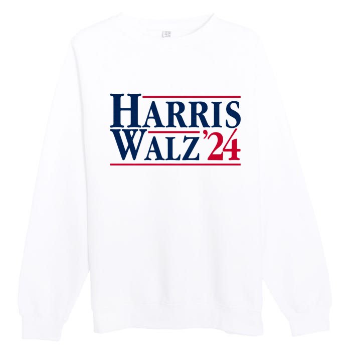 Madam President Kamala Harris Tim Walz Vp Brat Cat Ladies 2024 Premium Crewneck Sweatshirt