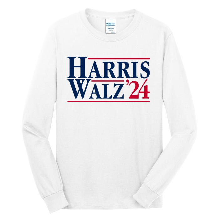 Madam President Kamala Harris Tim Walz Vp Brat Cat Ladies 2024 Tall Long Sleeve T-Shirt