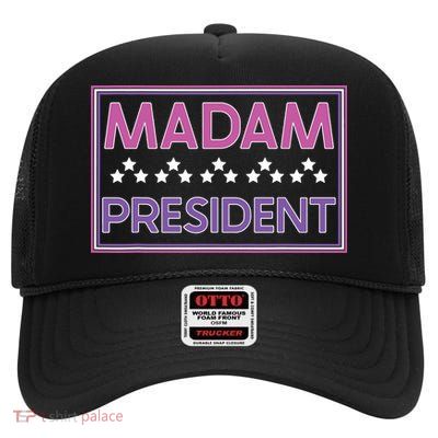 Madam President Kamala Harris 2024 High Crown Mesh Back Trucker Hat
