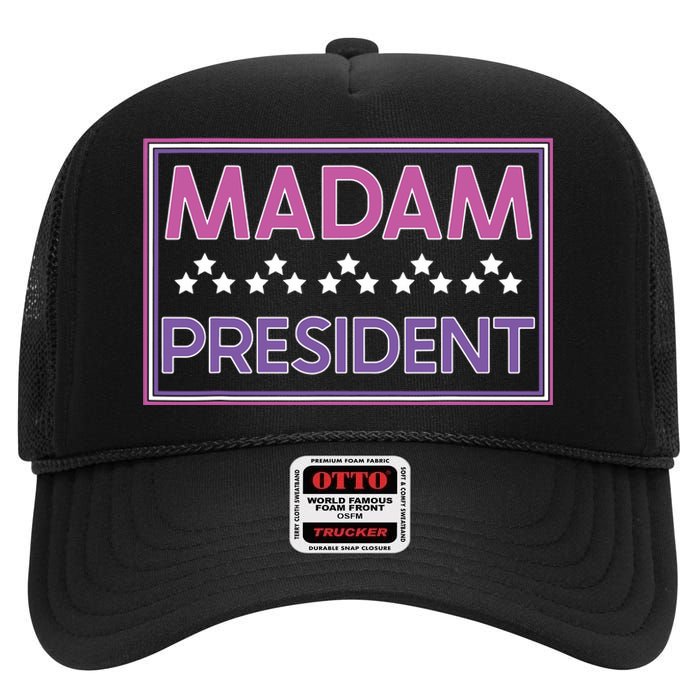 Madam President Kamala Harris 2024 High Crown Mesh Back Trucker Hat