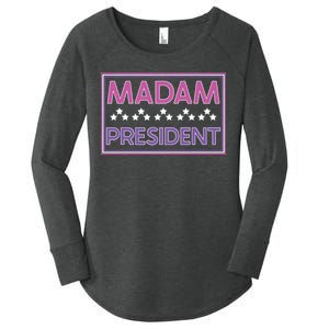 Madam President Kamala Harris 2024 Women's Perfect Tri Tunic Long Sleeve Shirt