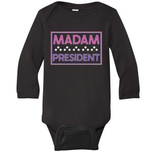 Madam President Kamala Harris 2024 Baby Long Sleeve Bodysuit