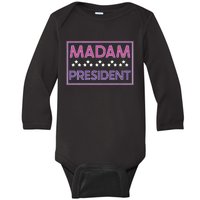 Madam President Kamala Harris 2024 Baby Long Sleeve Bodysuit