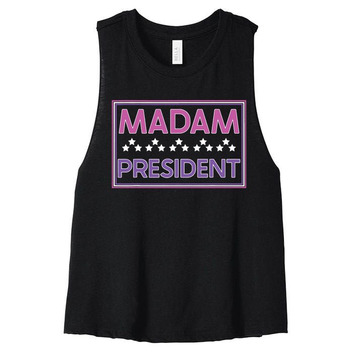 Madam President Kamala Harris 2024 Women's Racerback Cropped Tank