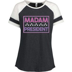 Madam President Kamala Harris 2024 Enza Ladies Jersey Colorblock Tee