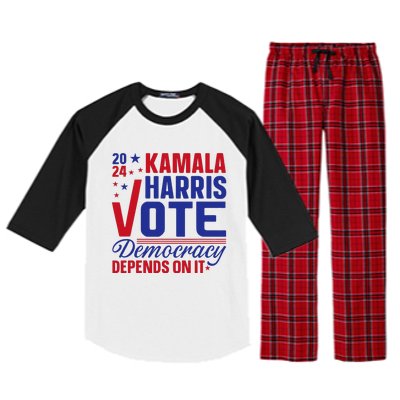 Madam President Kamala Harris 2024 Raglan Sleeve Pajama Set