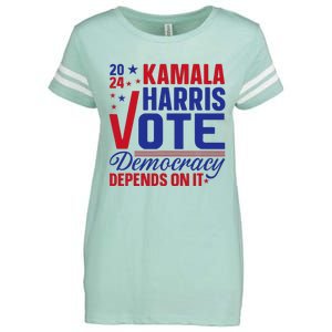 Madam President Kamala Harris 2024 Enza Ladies Jersey Football T-Shirt